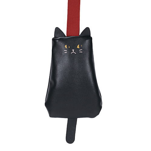 Black cat odekake pouch white cat moissho [2.Petite case (black)]