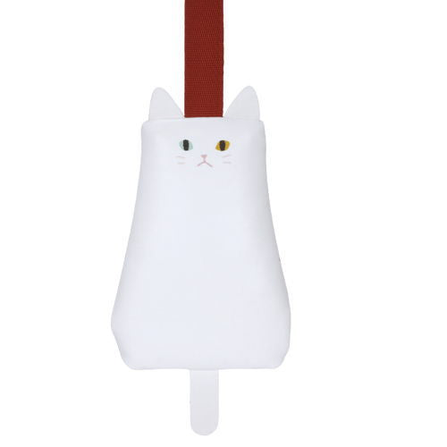 Black cat odekake pouch white cat moissho [3.Petite case (white)]