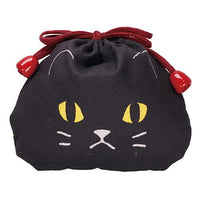 Black cat odekake pouch white cat moissho [4.Kinchaku]