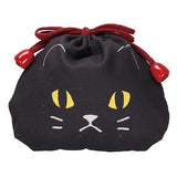 Black cat odekake pouch white cat moissho [4.Kinchaku]