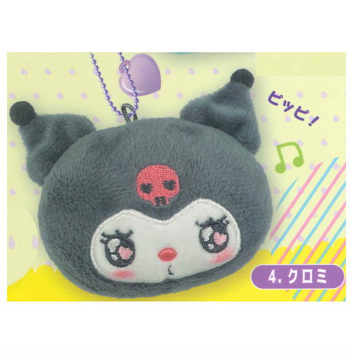 Sanrio Characters narashite pippi! Oto ga naru mascot plush toy with emo-kyun design [4.Kuromi]
