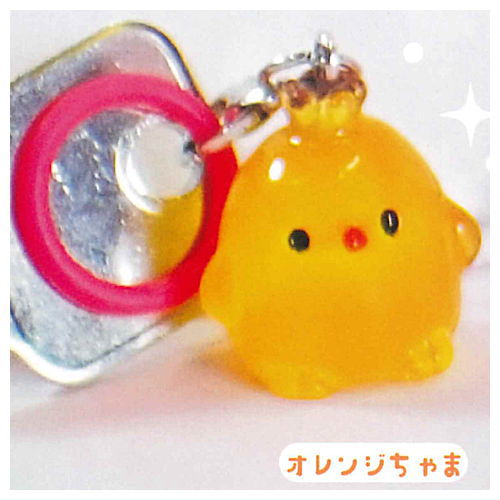 Itsudemoissho Piyokochama Clear Mejirushi Charm [3.Orange-chama]