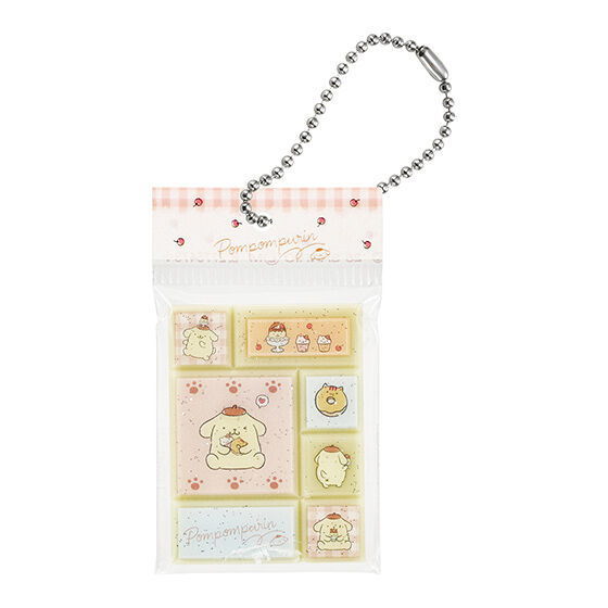 Sanrio Characters Tile Sticker Miniature Charm [3.Pompompurin]