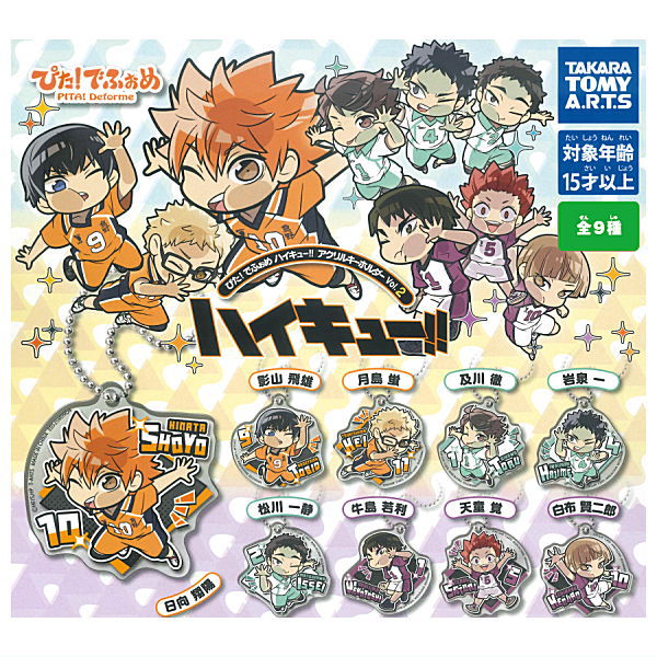 Pita! Deforme Haikyu!! Acrylic Keychain Vol.2 [All 9 type set(Full Complete)]