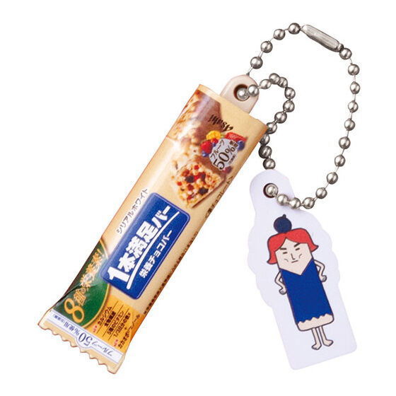 Asahi Group Foods 1Pon Manzoku Bar Nyokkiri Miniature Charm [2.1Pon Manzoku Bar Cereal White + Plate Ito howa]