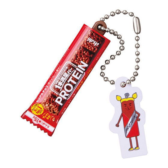 Asahi Group Foods 1Pon Manzoku Bar Nyokkiri Miniature Charm [5.1Pon Manzoku Bar Protein Chocolate + Plate Inchoco Prote]