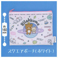 Rilakkuma Uchudedararan Kinchaku & Pouch Collection [2.Square pouch (white)]