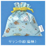 Rilakkuma Uchudedararan Kinchaku & Pouch Collection [6.Satin kinchaku (all-over pattern)]
