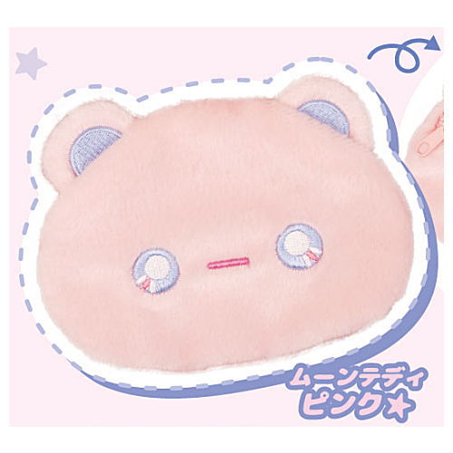 Moon Friends Face Pouch [6.Moon Teddy Pink]