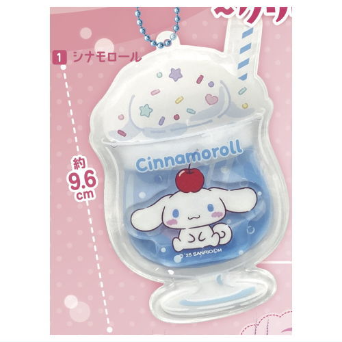 Sanrio Characters Acrylic Charm with PVC Clear Case Cream Soda Design [1.Cinnamoroll]