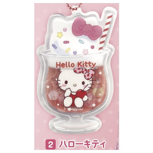 Sanrio Characters Acrylic Charm with PVC Clear Case Cream Soda Design [2.Hello Kitty]