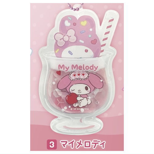 Sanrio Characters Acrylic Charm with PVC Clear Case Cream Soda Design [3.My Melody]