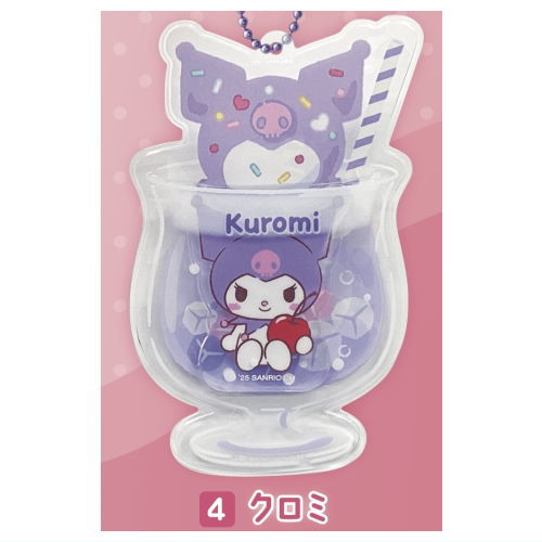 Sanrio Characters Acrylic Charm with PVC Clear Case Cream Soda Design [4.Kuromi]