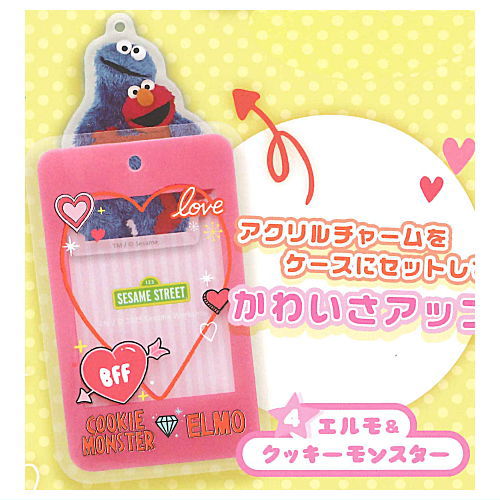 Sesame Street Acrylic Charm with Case [4.Elmo & Cookie Monster]