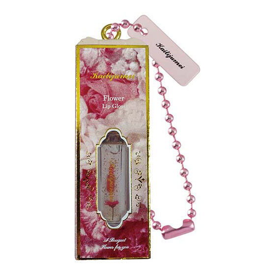 Kailijumei Miniature Collection [8.Floral Lip Gloss Pink (with gold leaf)]