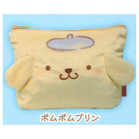 Sanrio Characters Fuwafuwa FACE Trapezoid Pouch [3.Pompompurin]