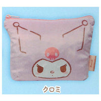 Sanrio Characters Fuwafuwa FACE Trapezoid Pouch [4.Kuromi]