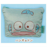 Sanrio Characters Fuwafuwa FACE Trapezoid Pouch [5.Hangyodon]