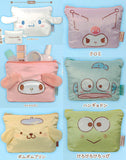 Sanrio Characters Fuwafuwa FACE Trapezoid Pouch [All 6 type set(Full Complete)]