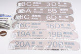 JR West Seat Number Magnet [All 6 type set(Full Complete)]