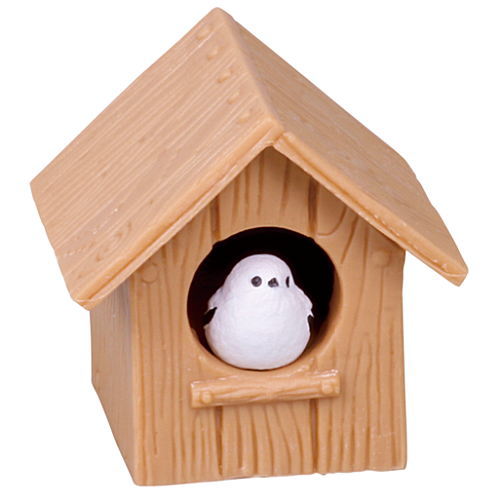 Shimaenaga and birdhouse Part.2 [2.Shimaenaga and brown covered birdhouse]
