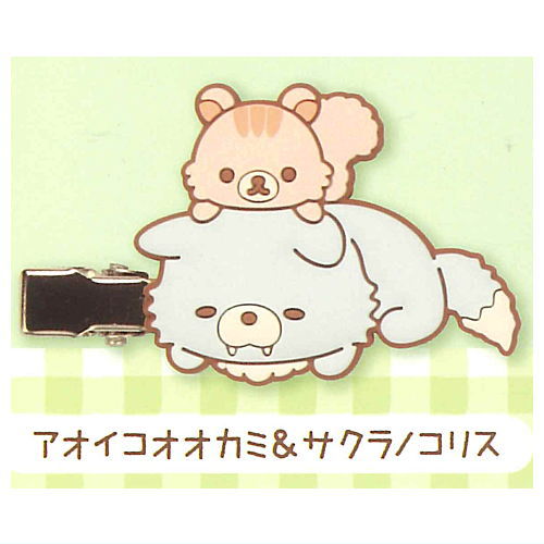 Rilakkuma Chairoikoguma's Friends Bangs Clip [4.Aoikookami & Sakuranokorisu]