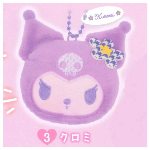 Sanrio Characters Rinrin Bell Plush Kaohana Design [3.Kuromi]