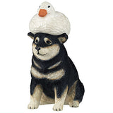 Akane Wood Carving Duck and Dog [2.Shiba Inu (Black Shiba)]