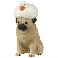 Akane Wood Carving Duck and Dog [3.Pug]