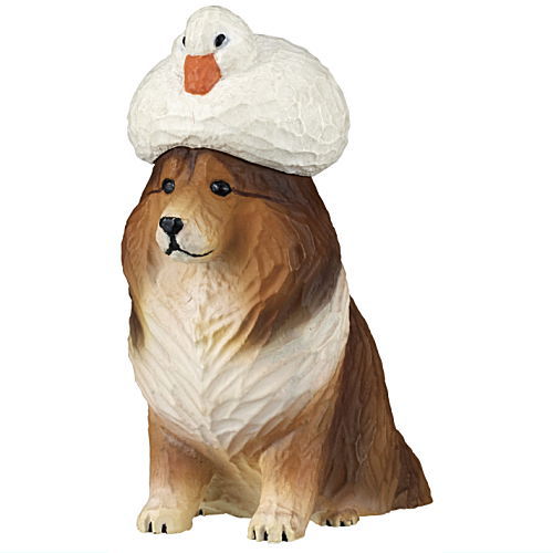 Akane Wood Carving Duck and Dog [4.Shetland Sheepdog]