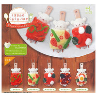 Kumasanno kurukuru pasta ball chain mascot [All 5 type set(Full Complete)]