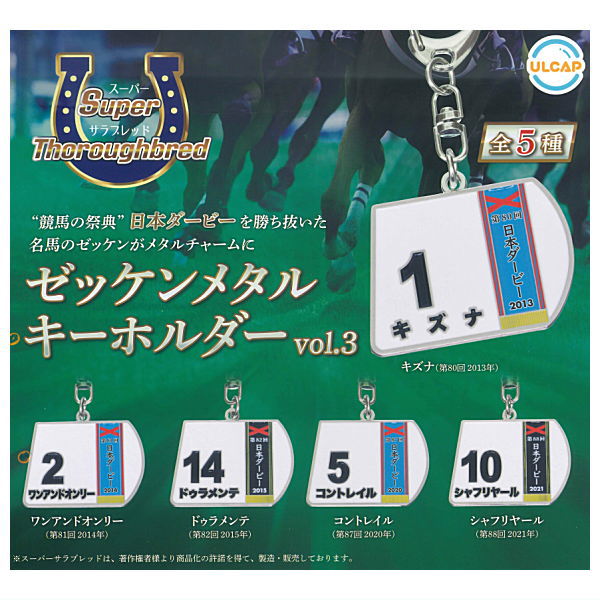 Super Thoroughbred Series Bib Metal Keychain vol.3 [All 5 type set(Full Complete)]