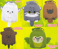 Fuwafuwa Animal Drawstring Pouch [All 5 type set (Full Complete)]