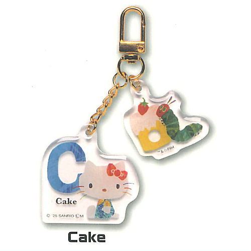 The Very Hungry Caterpillar x Hello Kitty Twin Acrylic Keychain [3.Cake]