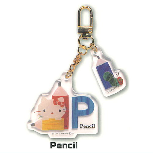 The Very Hungry Caterpillar x Hello Kitty Twin Acrylic Keychain [4.Pencil]