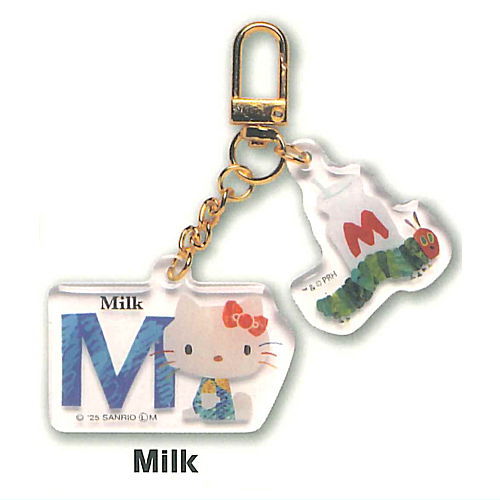 The Very Hungry Caterpillar x Hello Kitty Twin Acrylic Keychain [5.Milk]