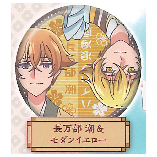 Binan Koukou Chikyuu Boueibu HAIKARA! Lame Glitter Can Badge [4.Ushio Oshamanbe & Modern Yellow]