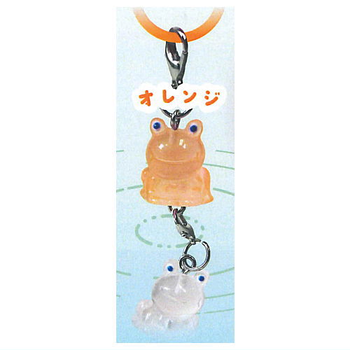 Nikoniko Frog Connecting Mejirushi Charm [3.Orange]