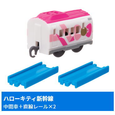 Capsule Plarail Popular Shinkansen Edition [11.Hello Kitty Shinkansen (Intermediate vehicle) + straight rail x 2]