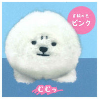 Tenohira size Bichon Frise plush toy [5.Mumu (Collar: Pink)]