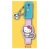 Hello Kitty Cycling Rubber Key Ring [3.Tennis]