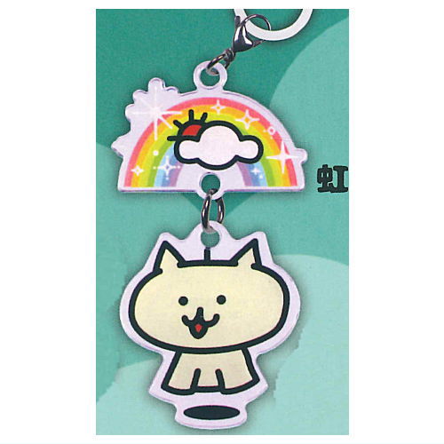 Zutool Teruteru Cat Acrylic Mejirushi Charm [3.Rainbow]