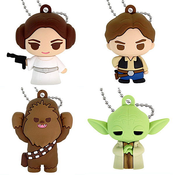 Rubber Fig. Star Wars PART2 [Assorted 4 type set (1.Leia Organa/2.Han Solo/3.Chewbacca/4.Yoda)]