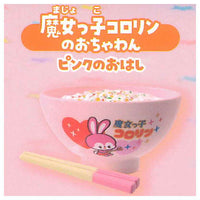 Ochame Friends Ochawan & Ohashi set [3.Majokko kororiin no ochawan with pink chopsticks]