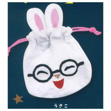 Megane usagi Face Kinchaku Pouch [1.Usako]