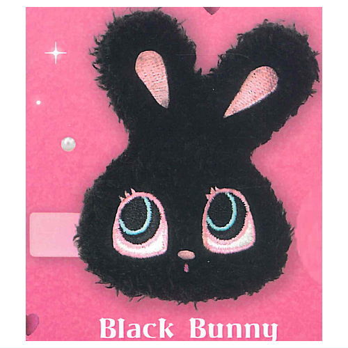 foxy illustrations Fuwafuwa Plush Toy Clip [3.Black Bunny]