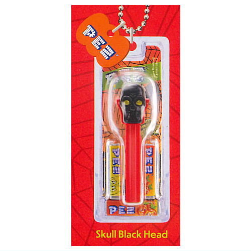 PEZ Ball Chain Mascot HALLOWEEN Ver. [4.Skull Black Head]