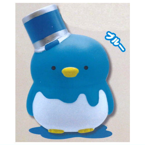 Ushihito Paint-Covered Penguin Sofubi Figure [1.Blue]