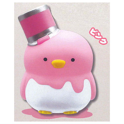 Ushihito Paint-Covered Penguin Sofubi Figure [2.Pink]