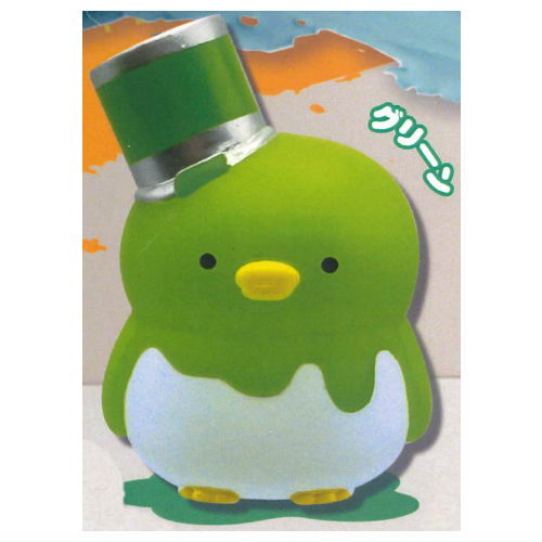 Ushihito Paint-Covered Penguin Sofubi Figure [3.Green]